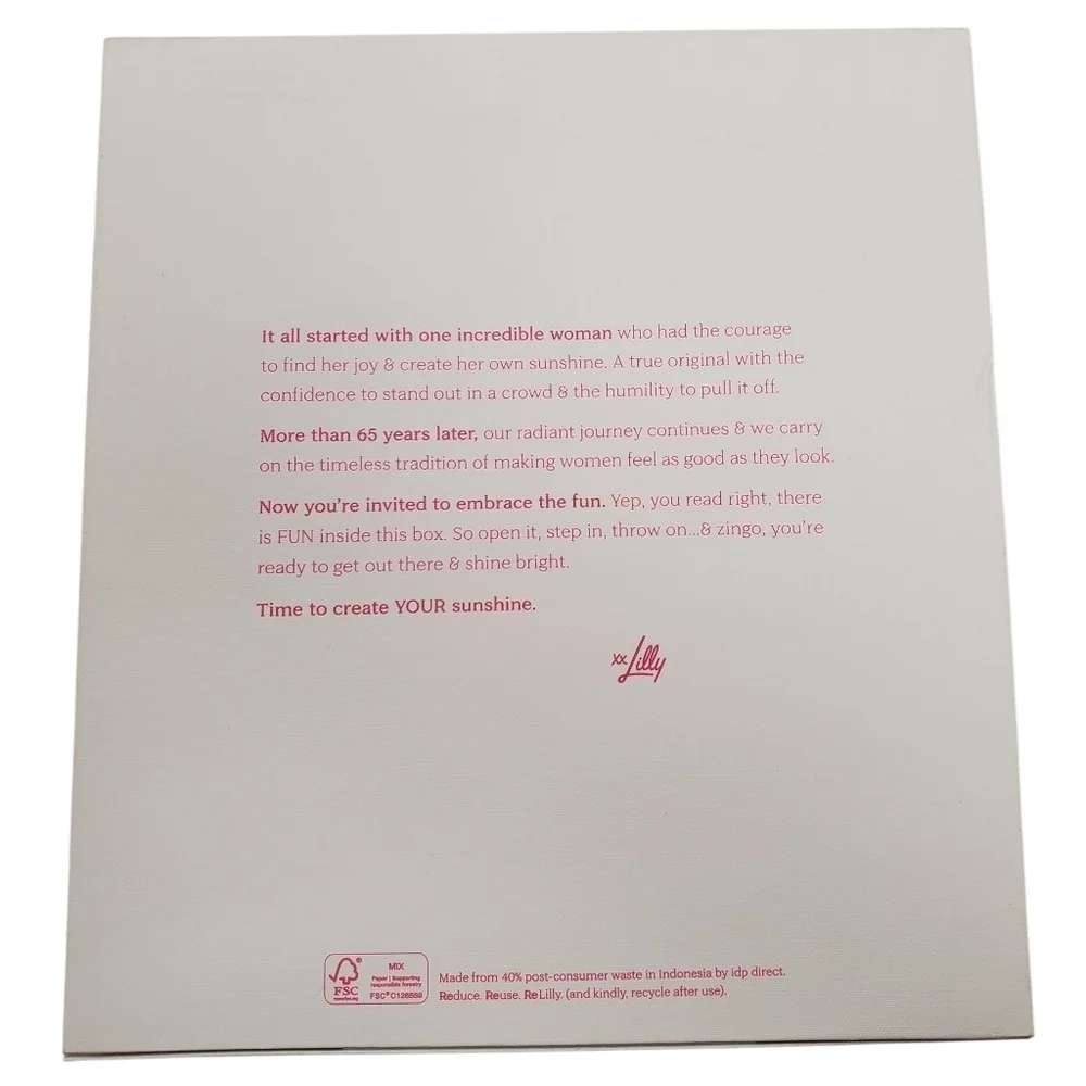 Lilly Pulitzer White Box with Pink Accents
